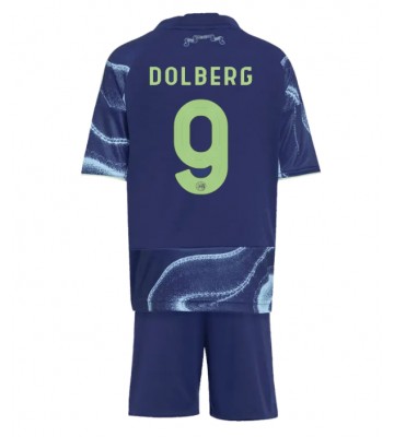 Ajax Kasper Dolberg #9 Udebanesæt Børn 2025-26 Kort ærmer (+ korte bukser)